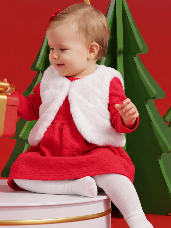 Ensemble bébé-fille gilet robe cœurs | MaBoutiquePlus