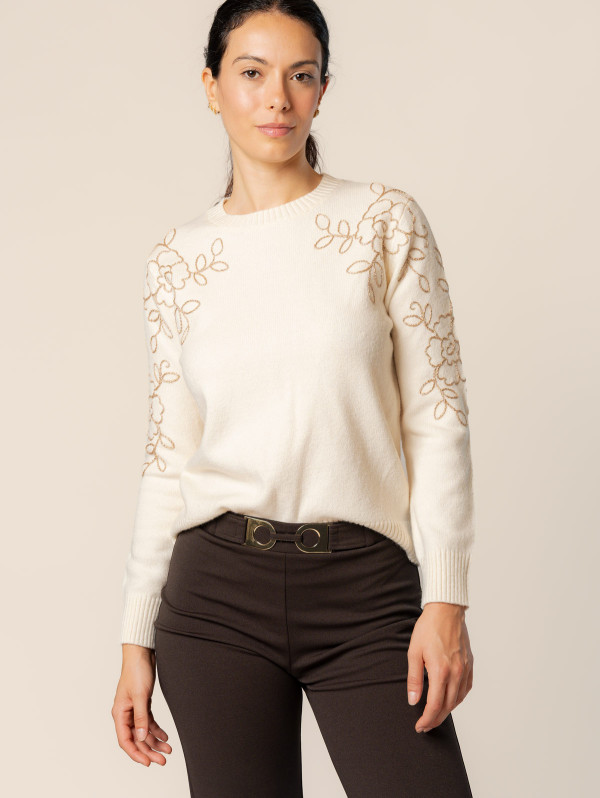 Pull femme fleurs brodées | MaBoutiquePlus