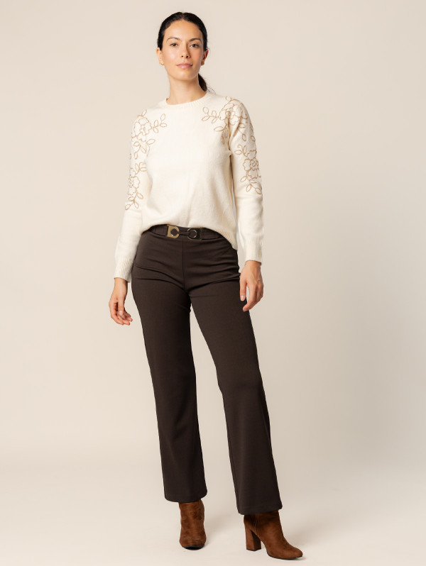 Pull femme fleurs brodées | MaBoutiquePlus
