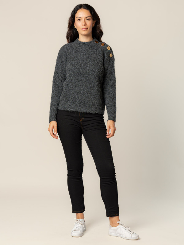 Pull col montant bouclette femme  | MaBoutiquePlus