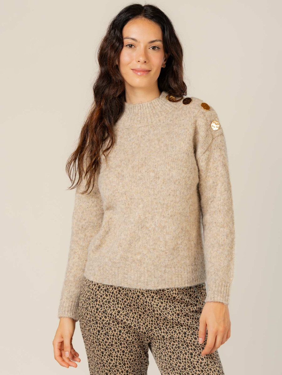 Pull col montant bouclette femme  | MaBoutiquePlus