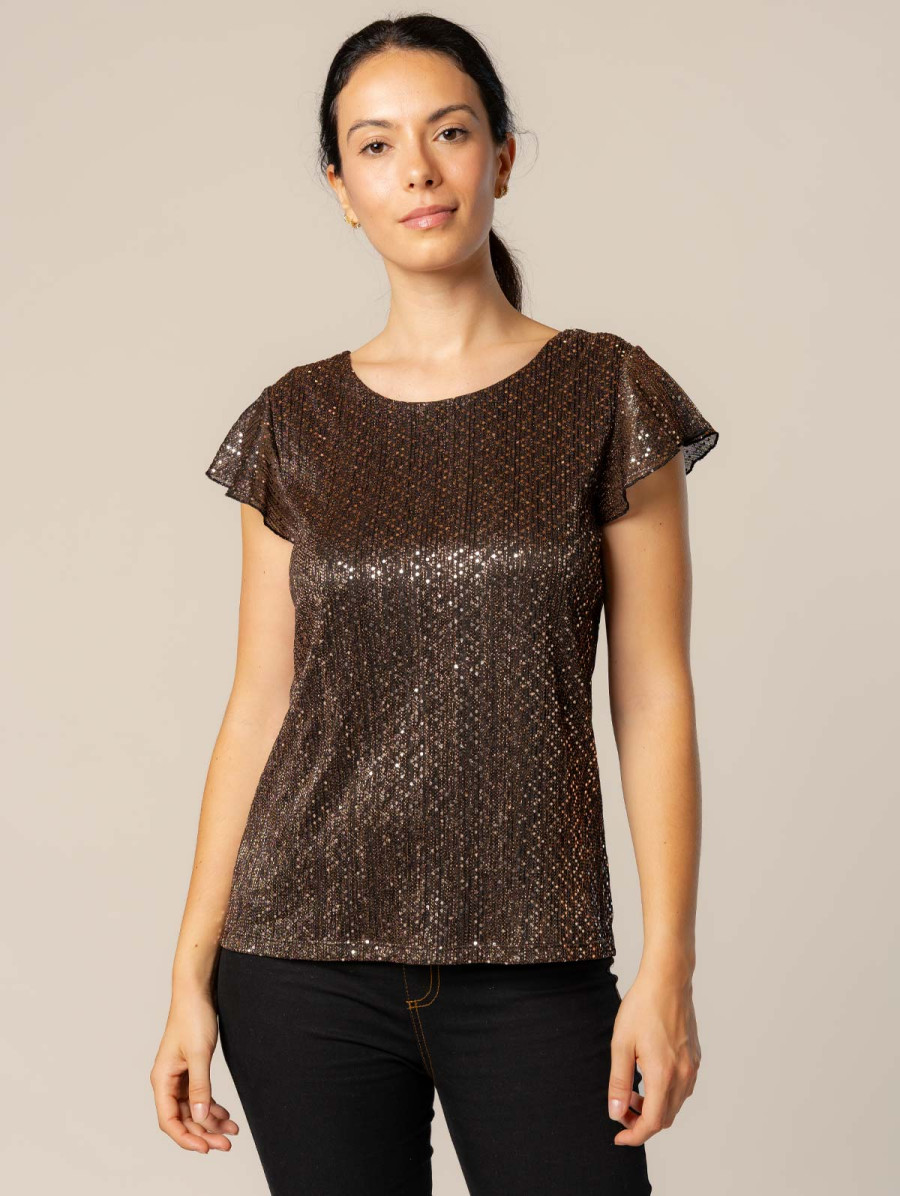 Top résille sequins femme | MaBoutiquePlus