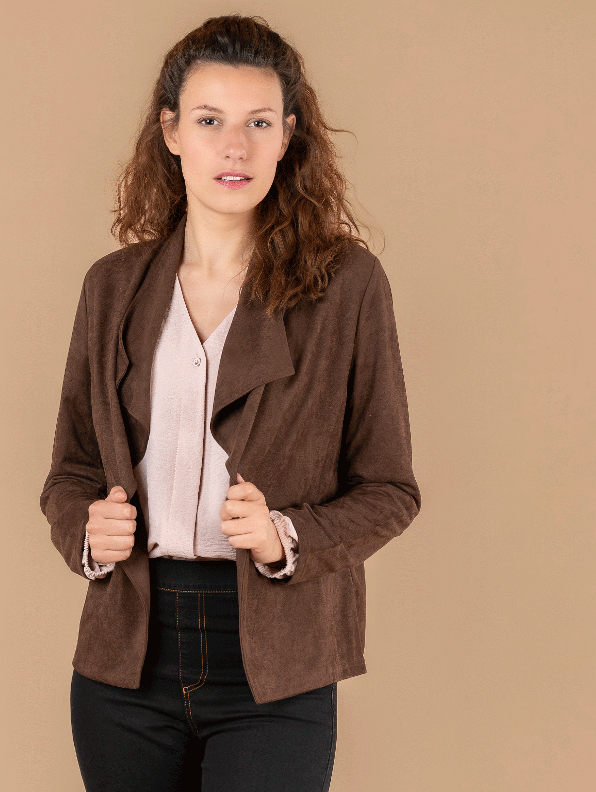 Veste courte effet daim