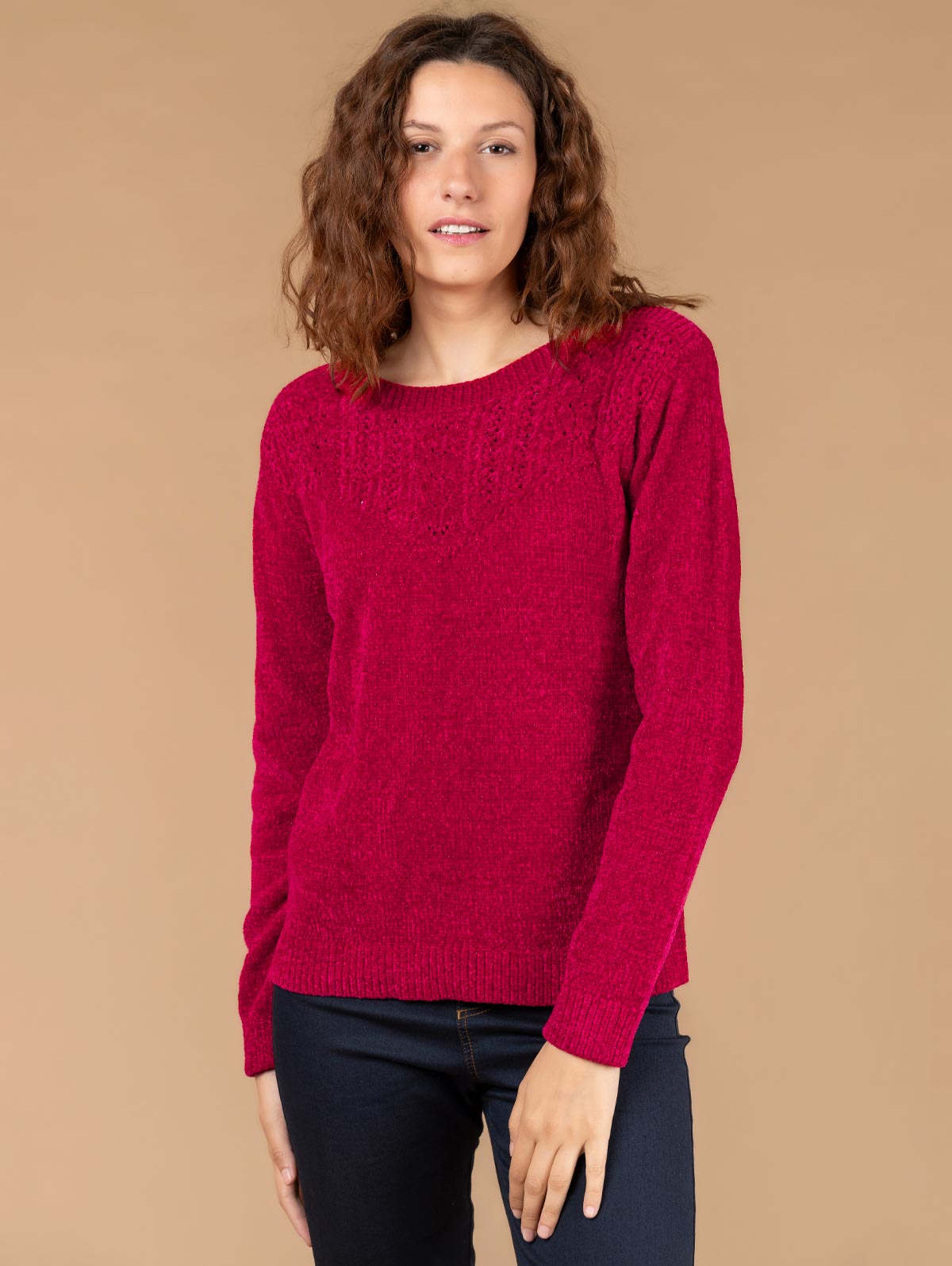 Pull maille chenille fantaisie