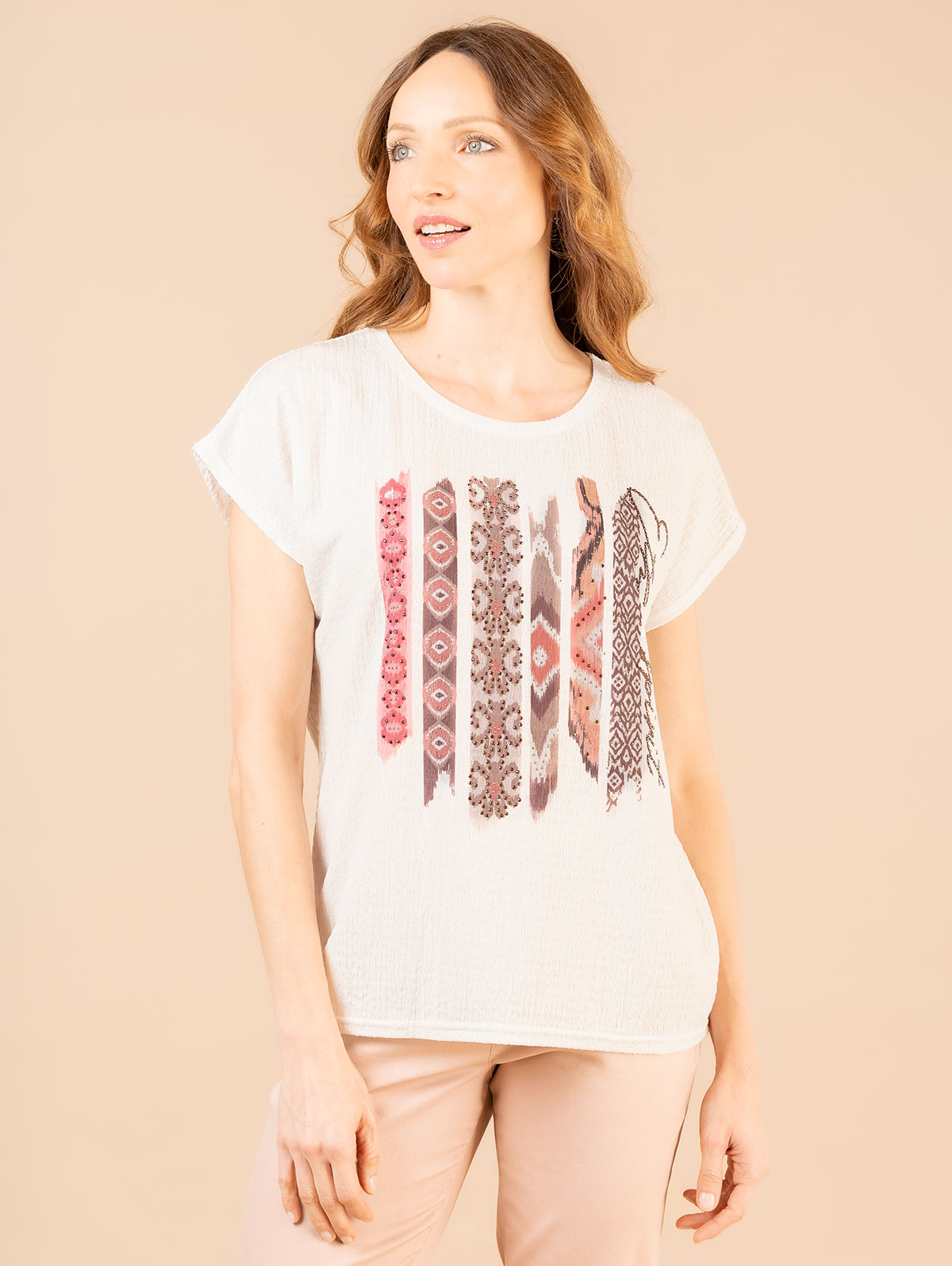 Tee-shirt ethnique strass